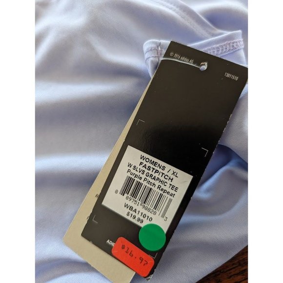 Women's adidas Fast Pitch Softball Sleeveless Shirt Size XL Purple Graphic NEW - Picture 6 of 6